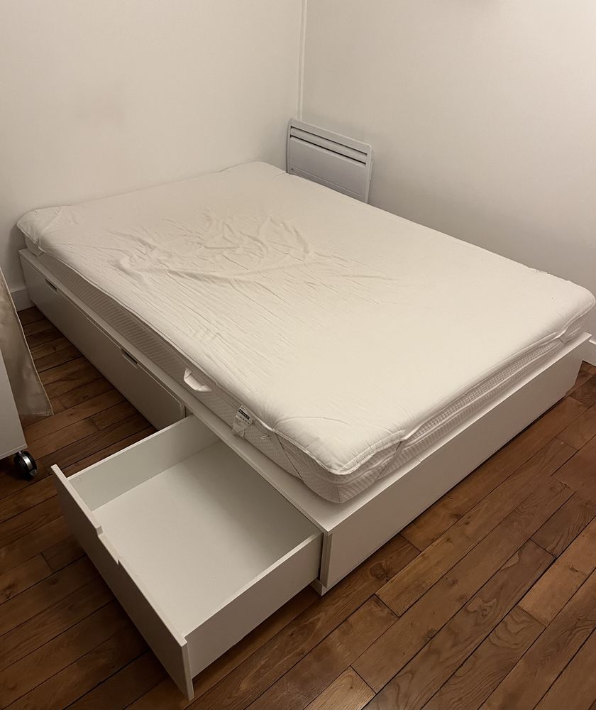 Cadre lit avec rangements et matelas 140x200 cm 210 Paris 13 (75)