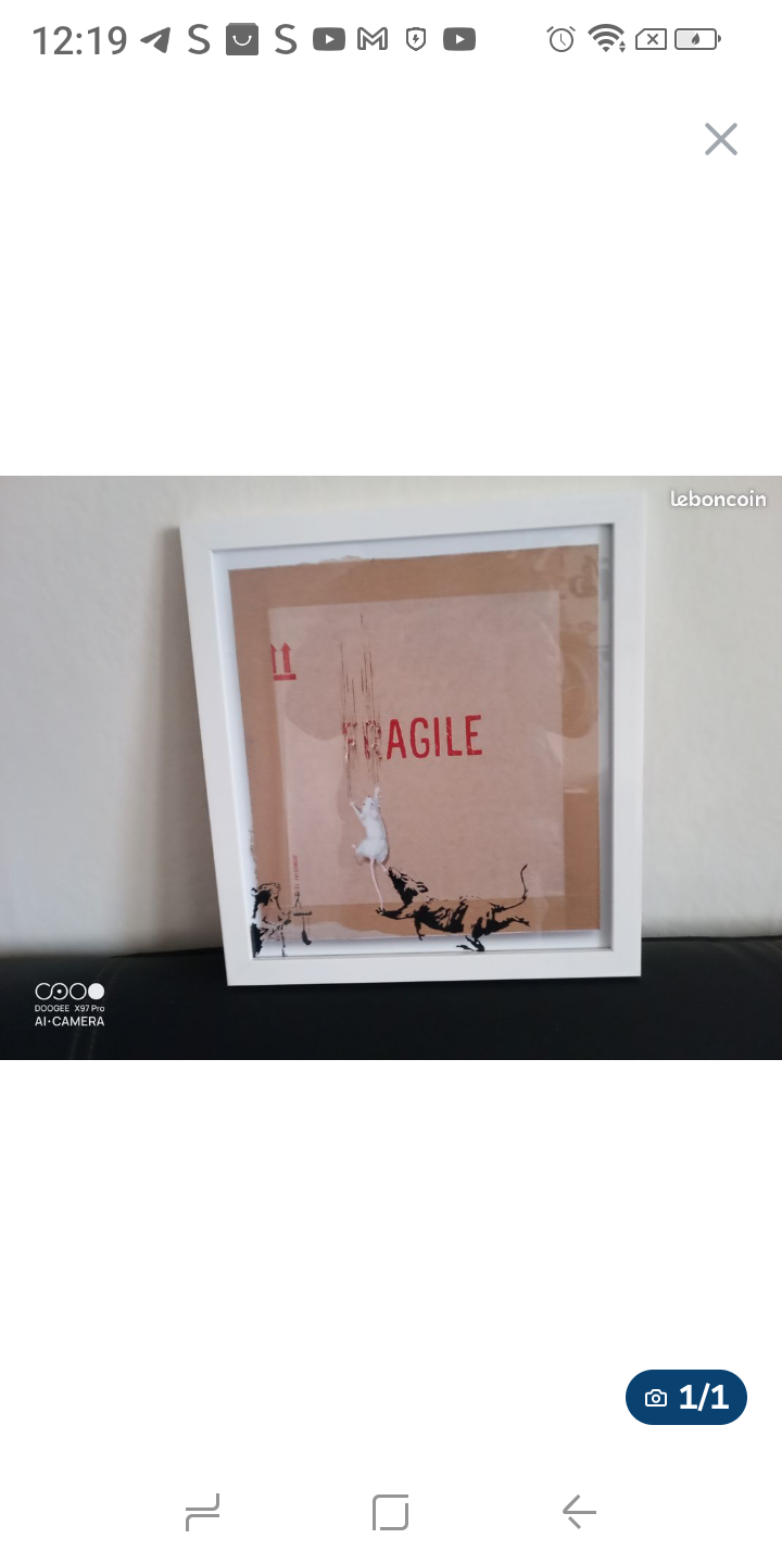 Cadre rat Banksy reproduction neuf 110 Metz (57)