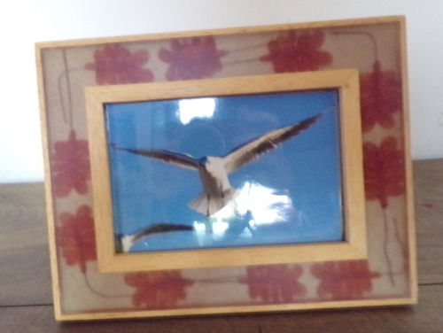 Cadre bois incrustation feuilles pour photo 14,5 cm x 9,5 cm 2 Laval (53)