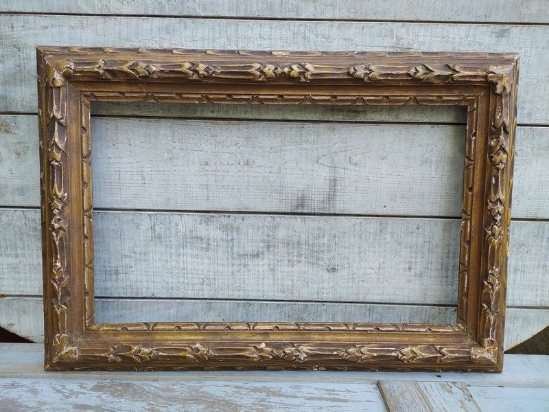 Cadre Bois Sculpt� Montparnasse Frise Dor�e Feuille Acanthe 0 Loches (37)