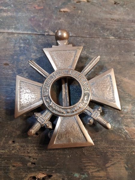 Cadre Bronze Porte Photo Croix de Guerre Militaire 50 Loches (37)