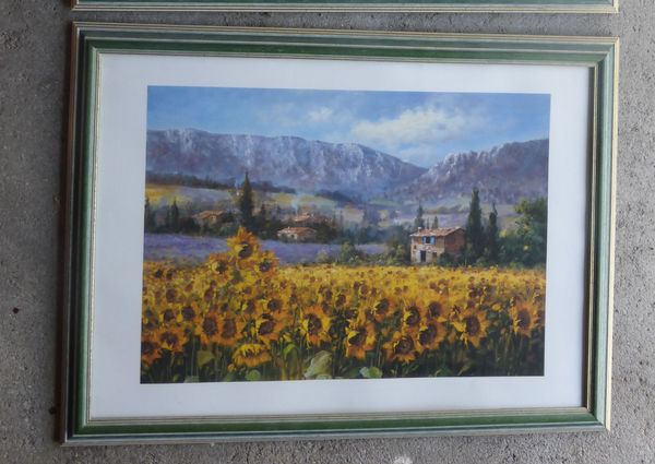 CADRE  'CHAMP�TRE TOURNESOL  et CADRE  CHAMP�TRE LAVANDE  13 Doussard (74)