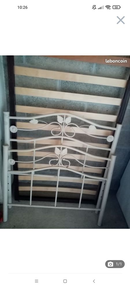 Cadre de lit fer forg� 35 Villers-Bocage (14)