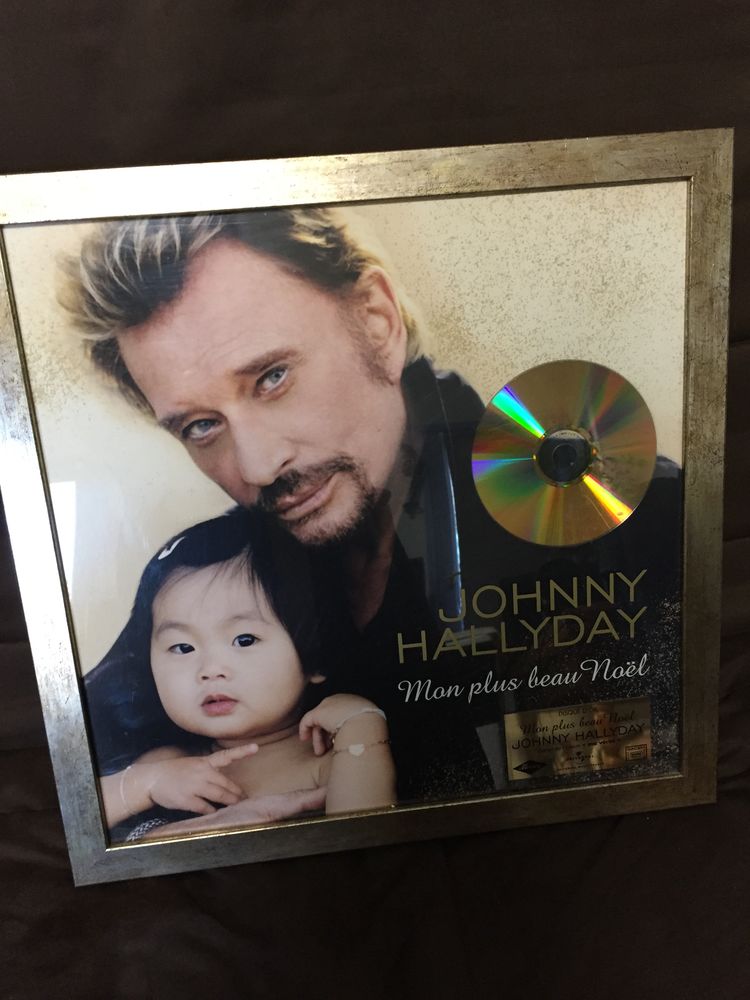 cadre Johnny Hallyday disque d'or mon plus beau noël 700 La Ciotat (13)