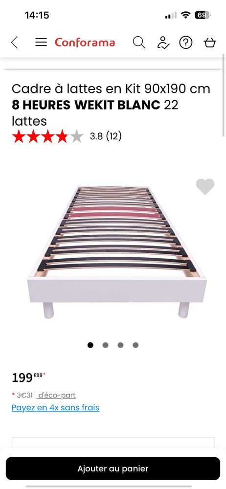 Cadre �  lattes en Kit 90x190 cm 100 Cornebarrieu (31)