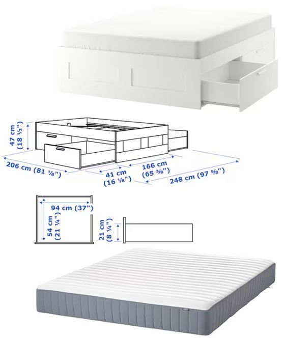 Cadre de lit et son matelas 400 Idron (64)