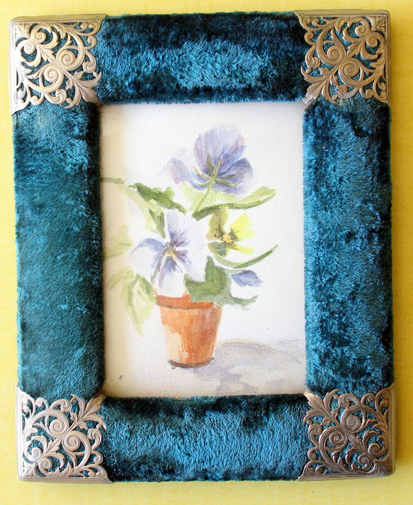 Cadre Napol�on III velours verre bomb� 50 Issy-les-Moulineaux (92)