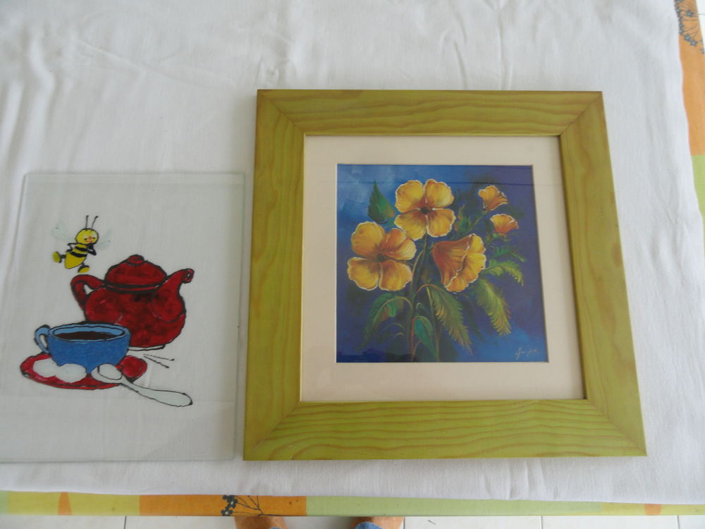 Cadre photo ( fleurs ) + peinture sur verre 16 Sabl�-sur-Sarthe (72)