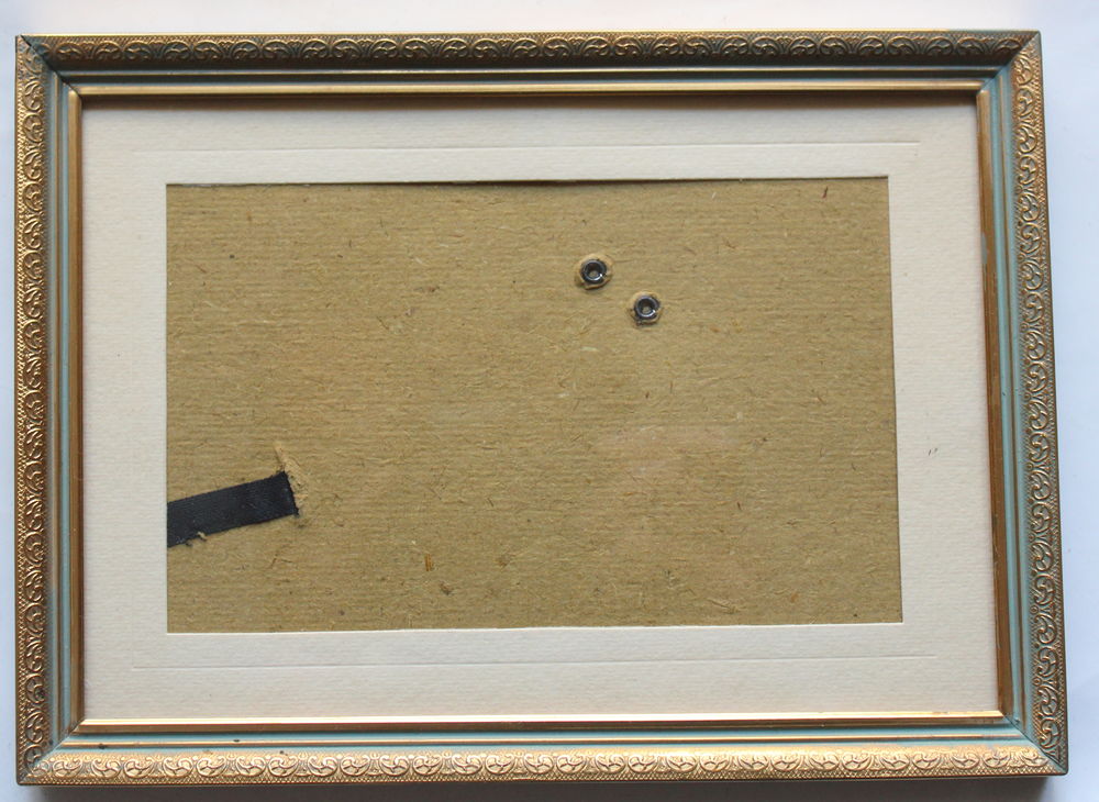 Cadre photo laiton vintage rehaut turquoise 14 Issy-les-Moulineaux (92)