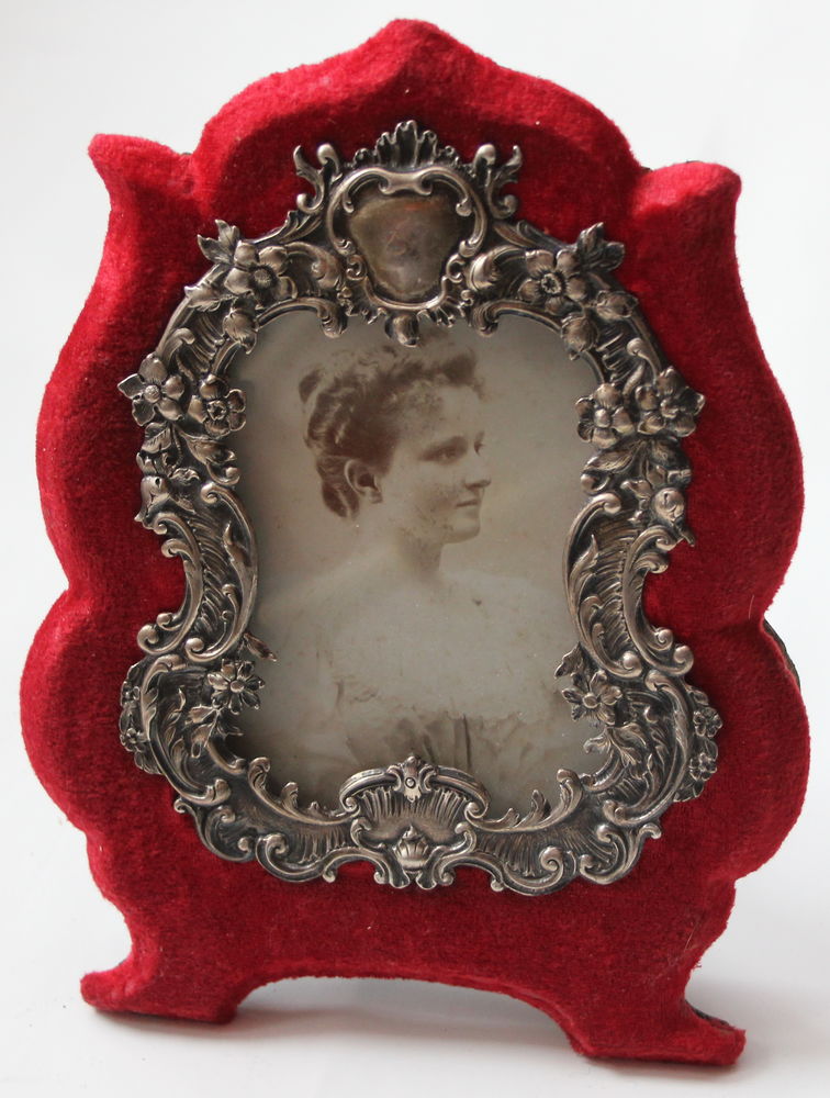 Cadre photo Napoléon III en velours rouge et argent véritabl 70 Issy-les-Moulineaux (92)