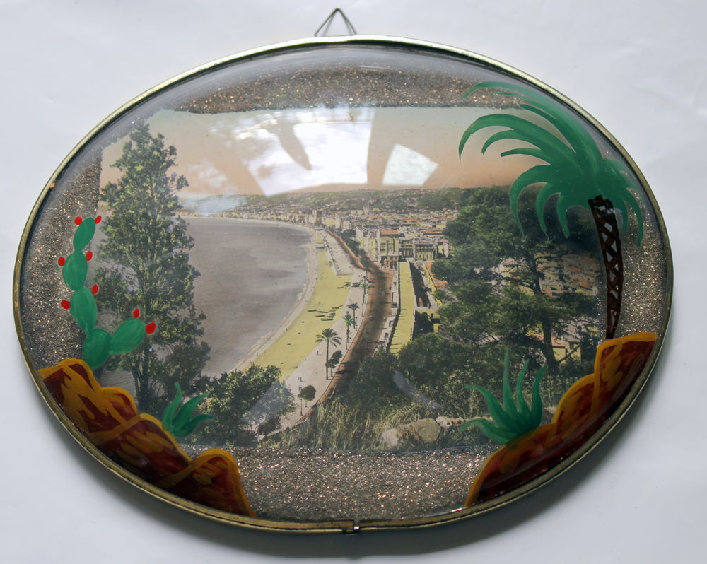 Cadre photo verre bomb� peinture sur verre, paillettes NICE 35 Issy-les-Moulineaux (92)