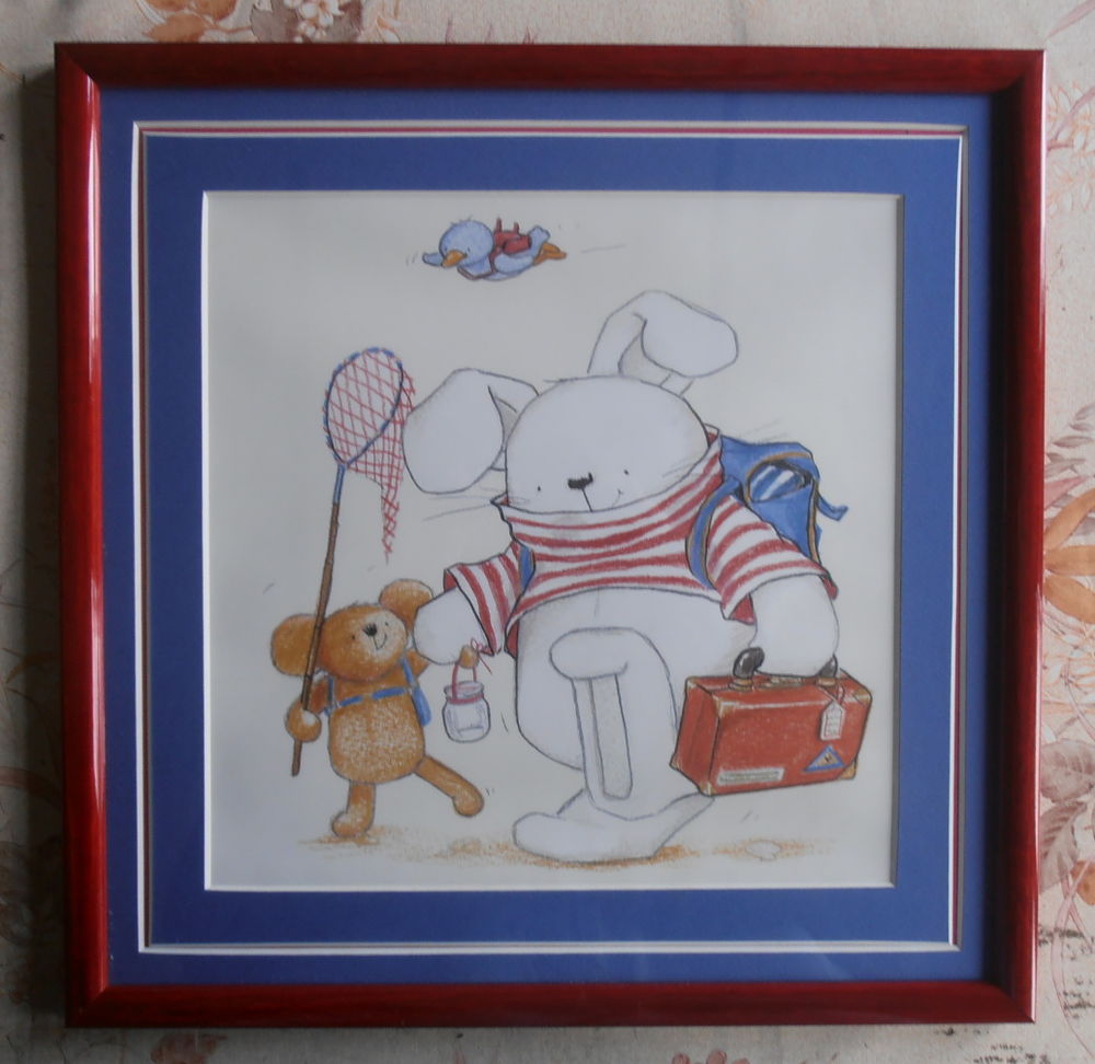 Cadre rouge 36 x 36 avec dessin lapin, ourson et oiseau
6 Aubin (12)