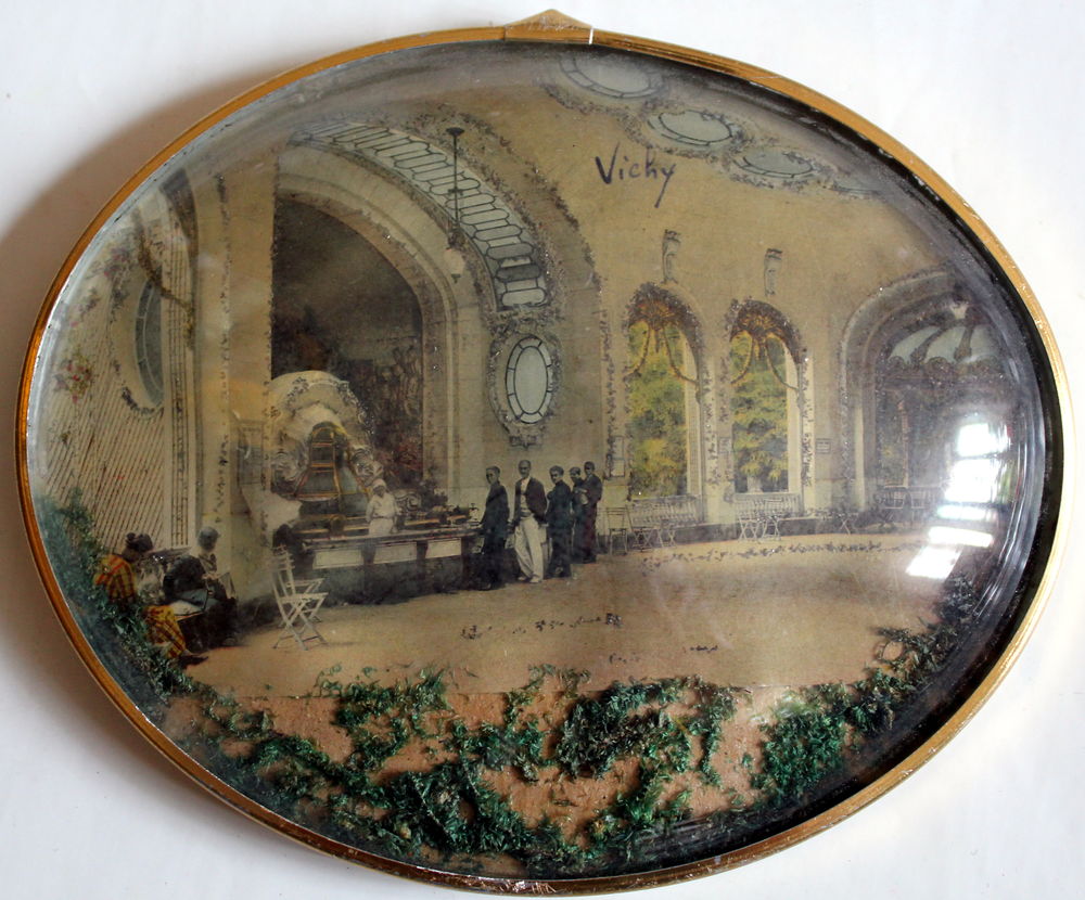 Cadre verre bomb� VICHY paillettes et fleurs s�ch�es 20 Issy-les-Moulineaux (92)