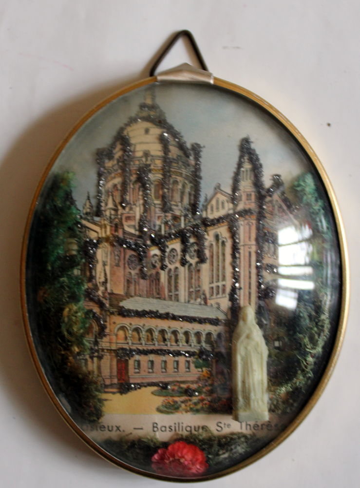 Cadre verre bomb� DREUX paillettes et fleurs s�ch�es 20 Issy-les-Moulineaux (92)