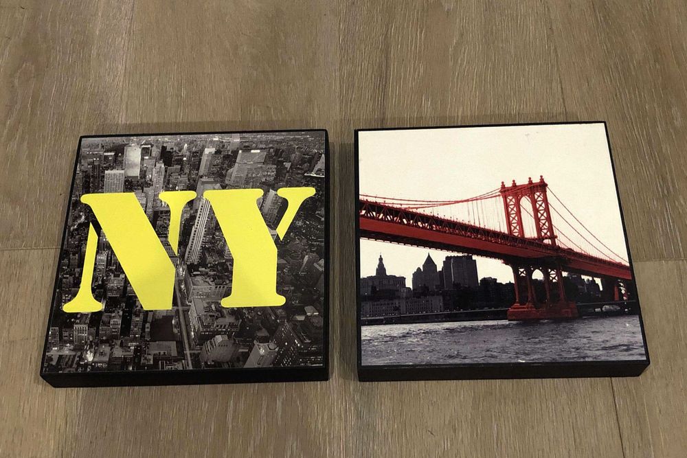 2 cadres Pont de Manhattan et vue a�rienne de New York 8 Aubagne (13)