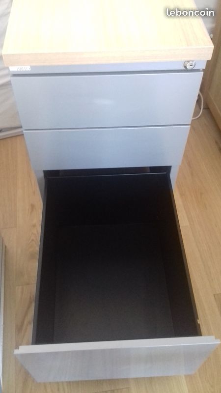 Caisson bureau bois et m�tal gris aliminium 80 Gif-sur-Yvette (91)