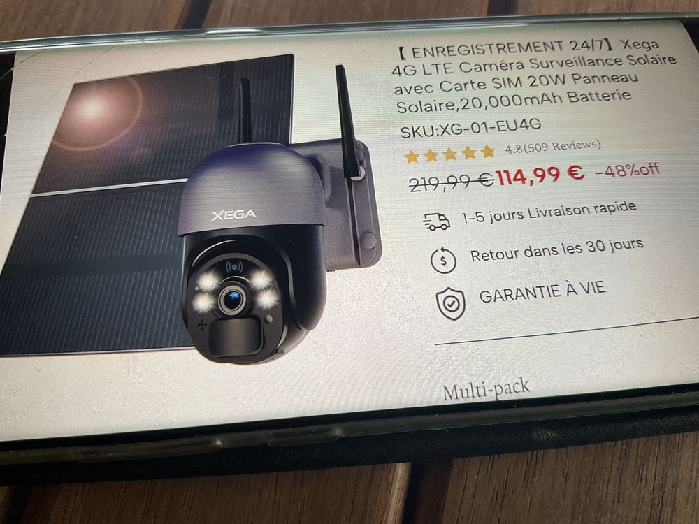 Cam�ra surveillance solaire XEGA  nocturne 80 Mercury (73)