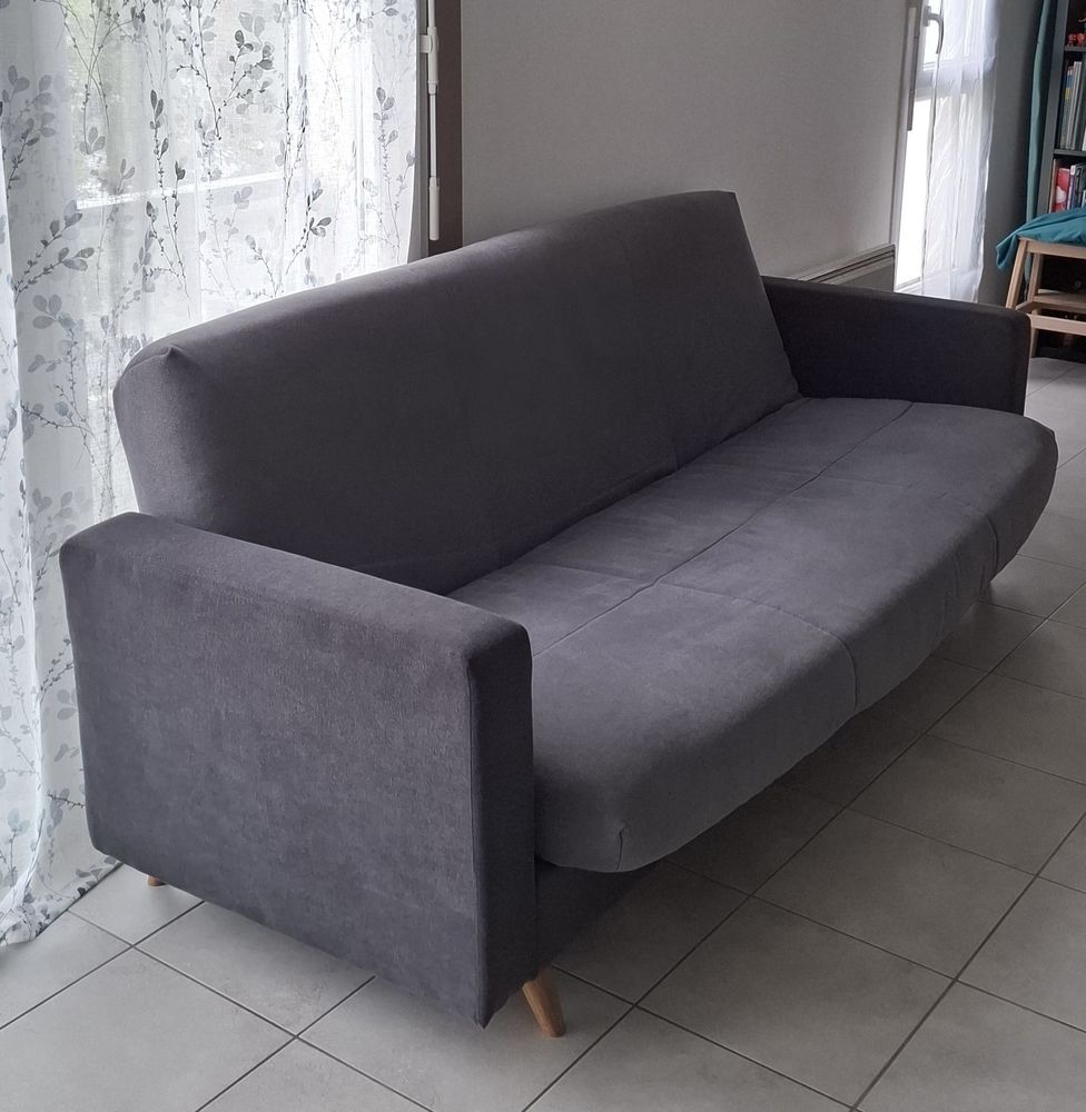 Canap�-lit 200x75 cm gris avec matelas mousse ? Conforama  200 Nantes (44)