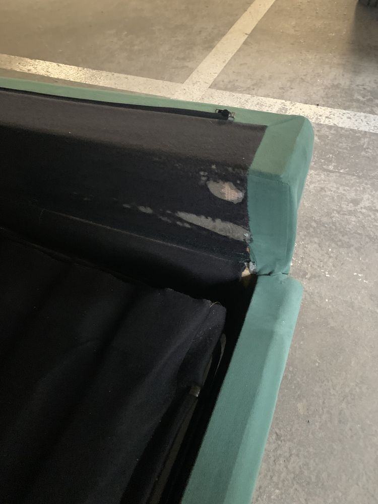 canap� en Alcantara vert trois places convertible pieds Louis-Philippe 60 Saint-Maur-des-Foss�s (94)