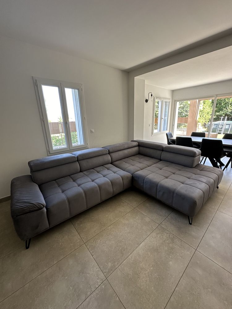 Canap� AMATISS Palladio angle droit monolith gris clair 1500 Aubagne (13)