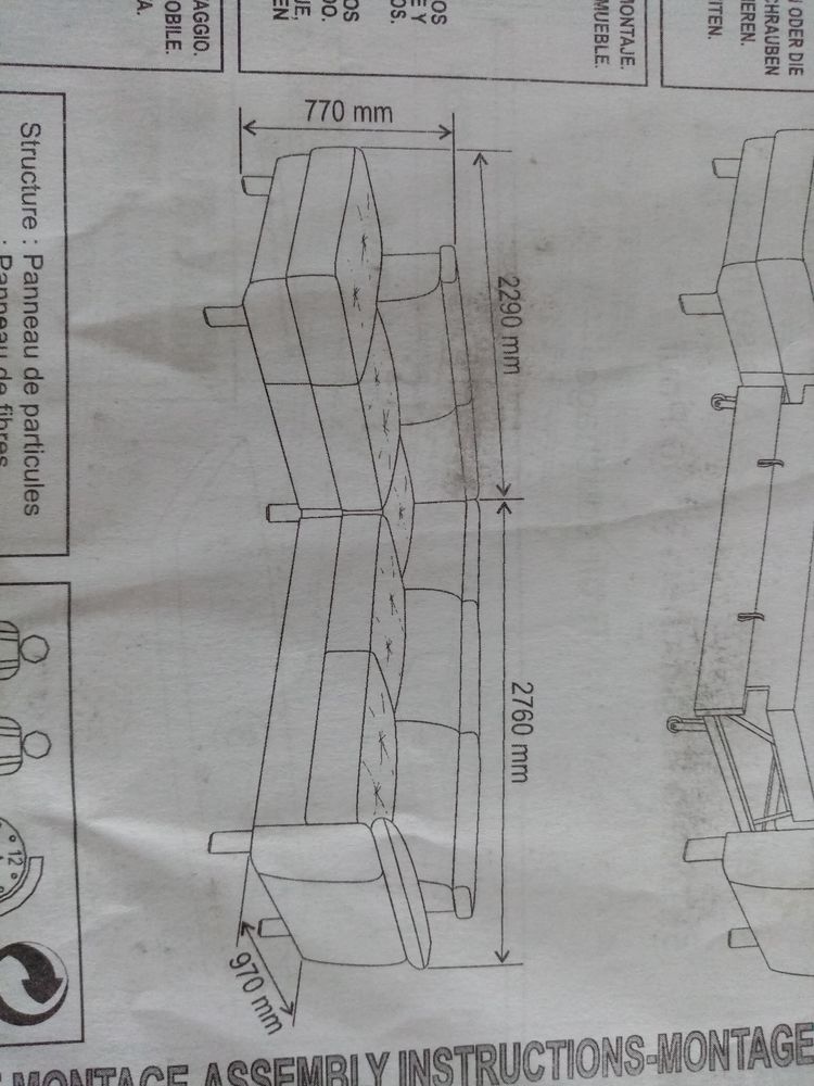 canap� angle convertible gris en tissu 600 Cros De Cagnes (06)