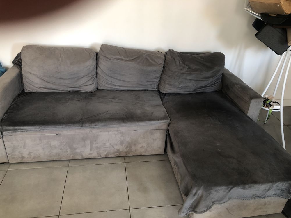 Canap� angle convertible gris 200 Nice (06)
