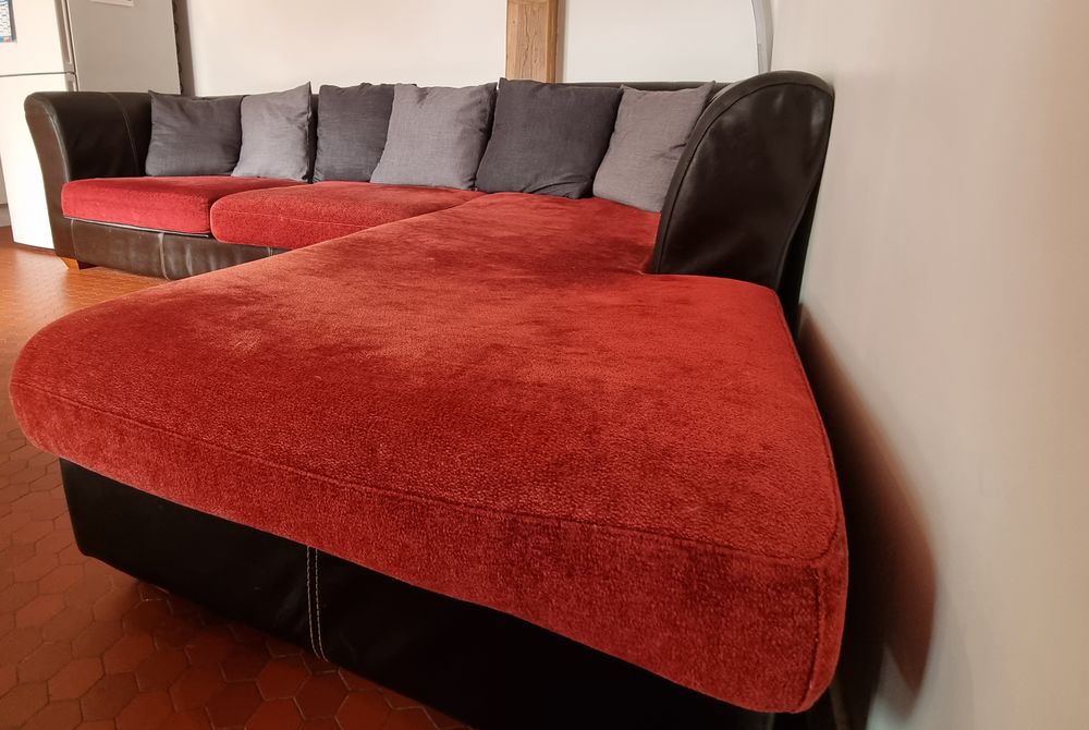 Canap� d'angle cuir et tissu 90 Saint-Brevin-les-Pins (44)