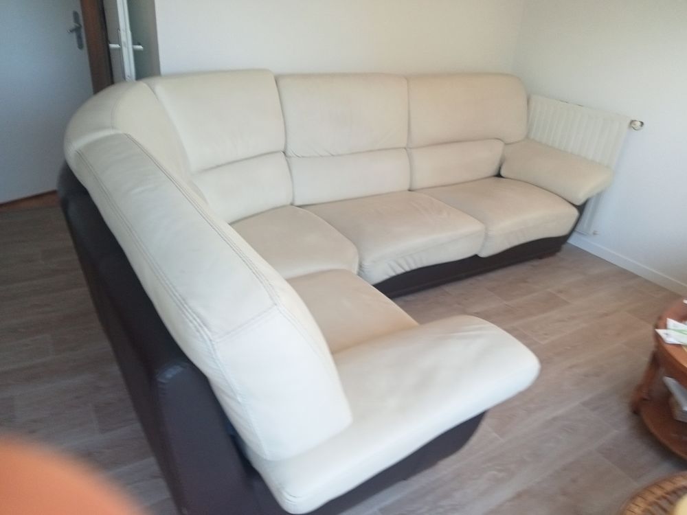 Canap� d'angle cuir blanc 1000 Bassens (33)