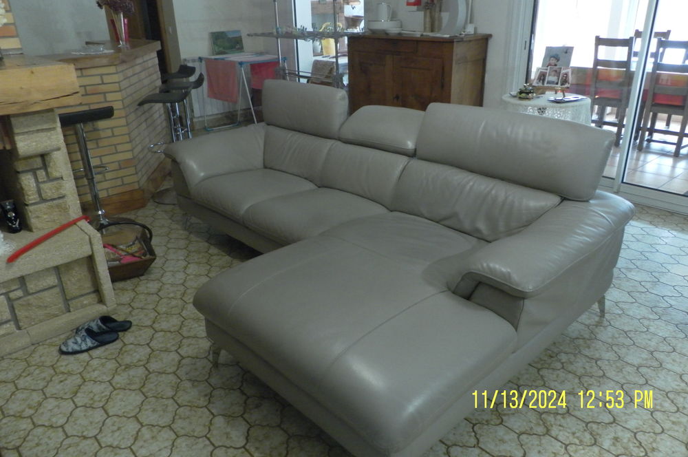 canap� d angle cuir gris 0 Villeneuve-Tolosane (31)