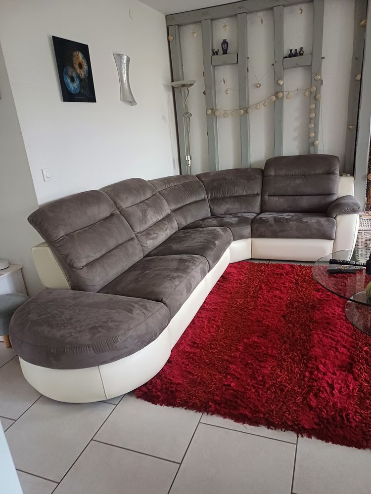 Canap� d'angle cuir et velour 950 Sainte-Genevi�ve-des-Bois (91)