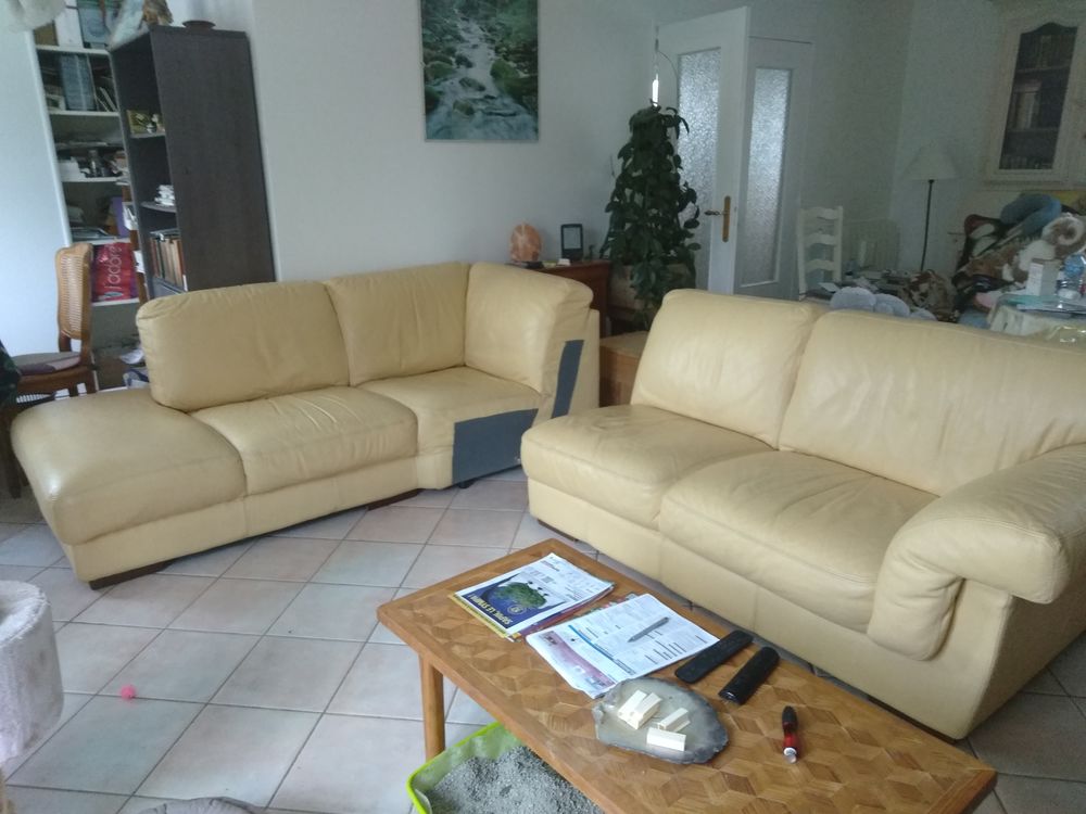 canap� d'angle en cuir jaune 500 Charron (17)