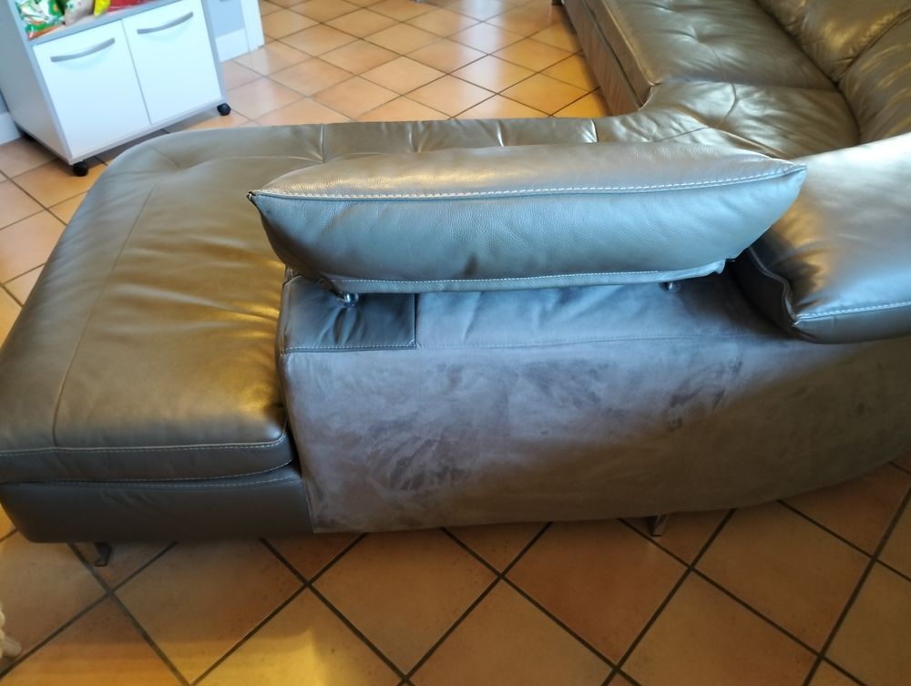 Canap� d'angle cuir gris 720 Chirens (38)