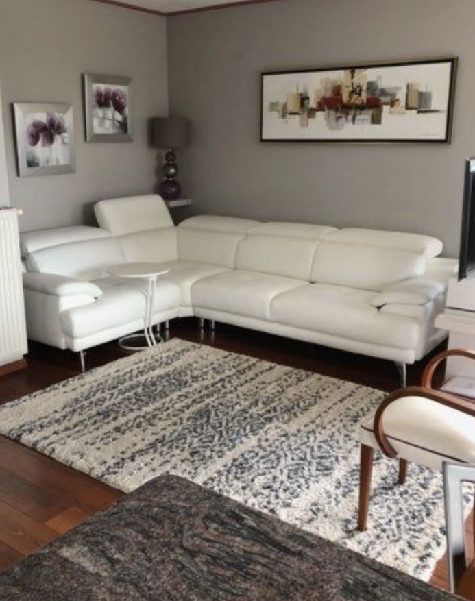 canap� d 'angle cuir blanc 1500 Eybens (38)