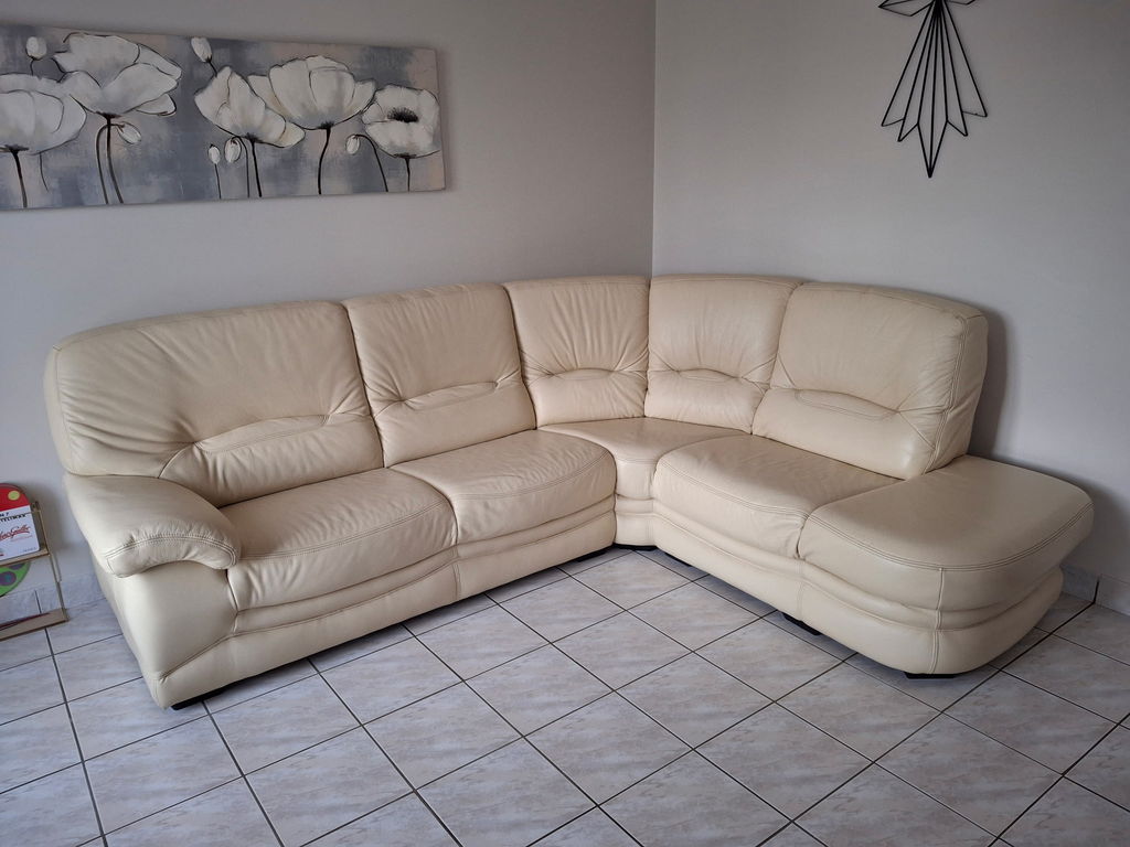 Canap�+d'angle+cuir+beige 300 Guingamp (22)