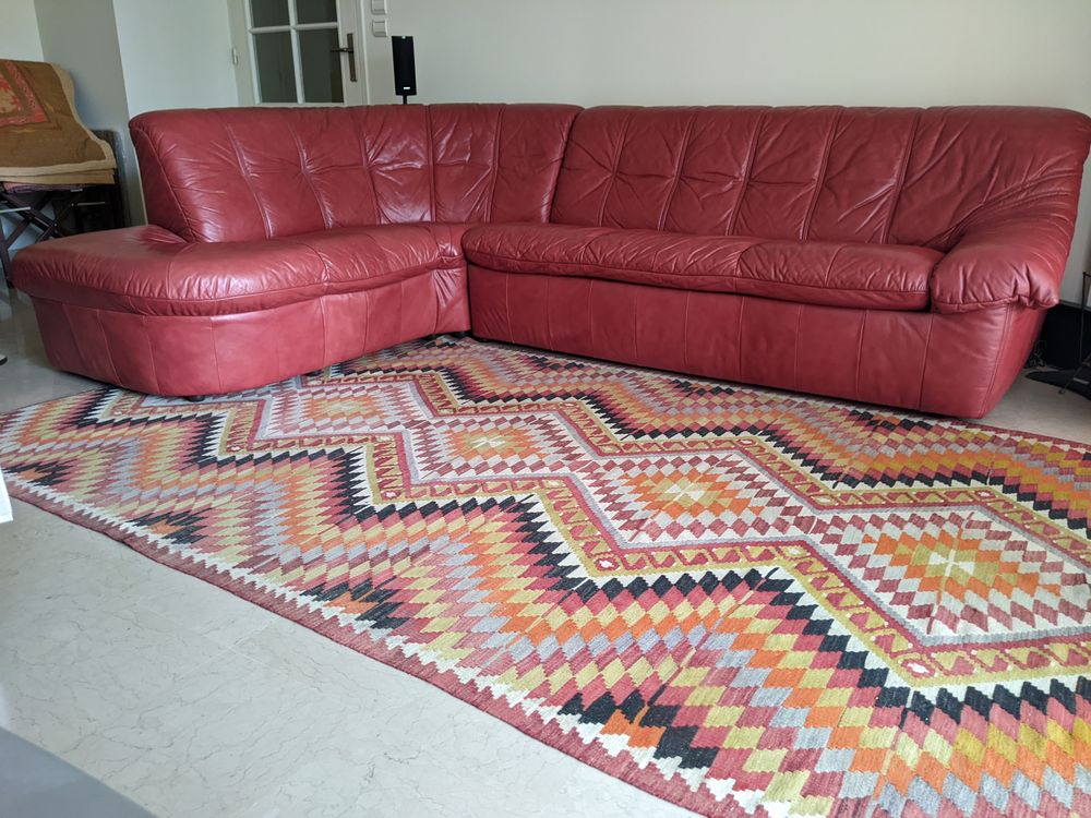 CANAPE D'ANGLE CUIR CORAIL 420 Ajaccio (20)