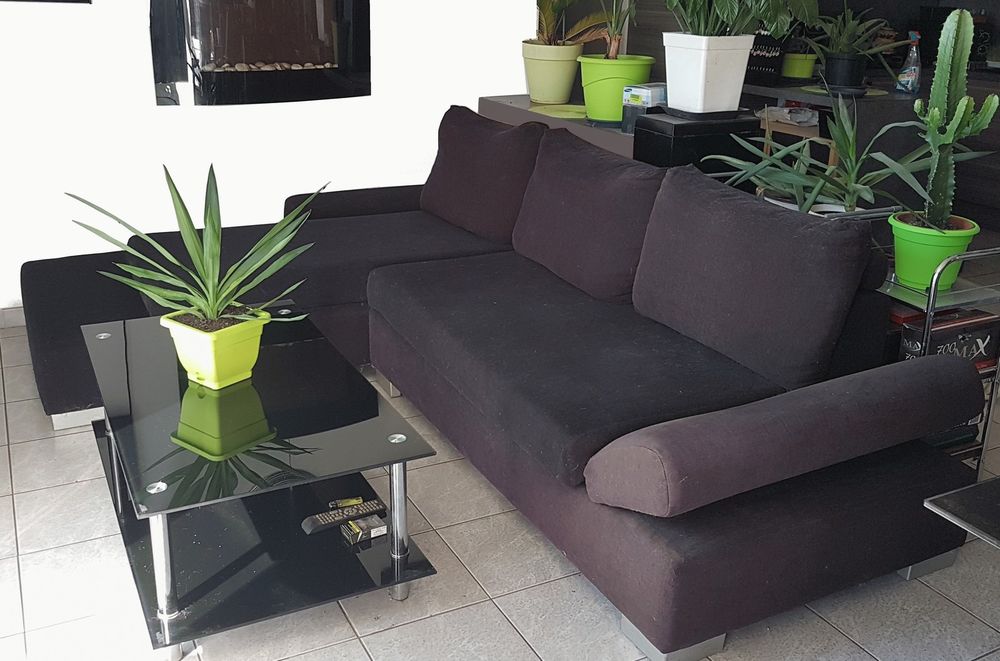 Canap� d'angle design en tissu noir 250 Agde (34)