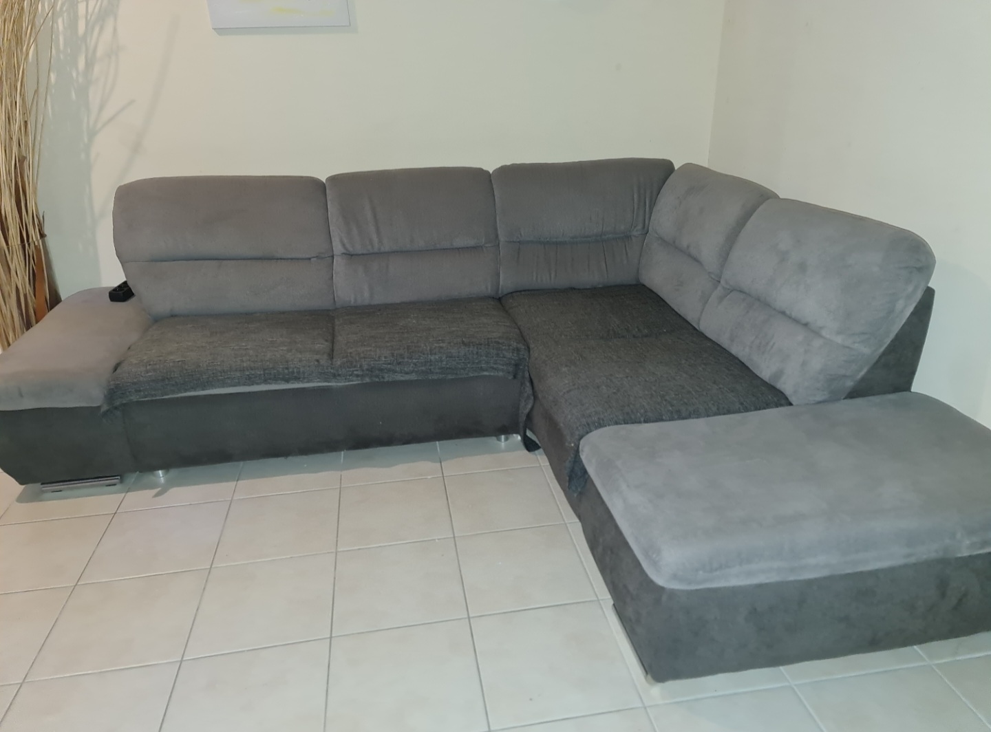 Canap� d'angle droit gris taupe convertible 150 Santeuil (95)