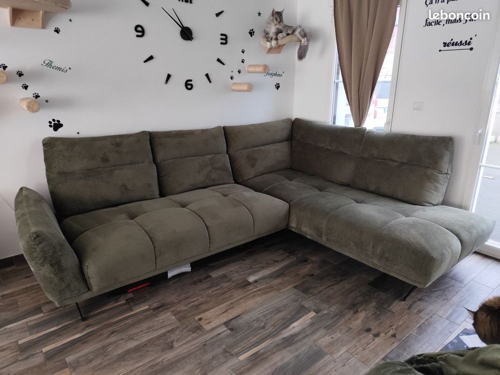 Canap� angle droit Giovanni vert 1000 Monceaux (60)