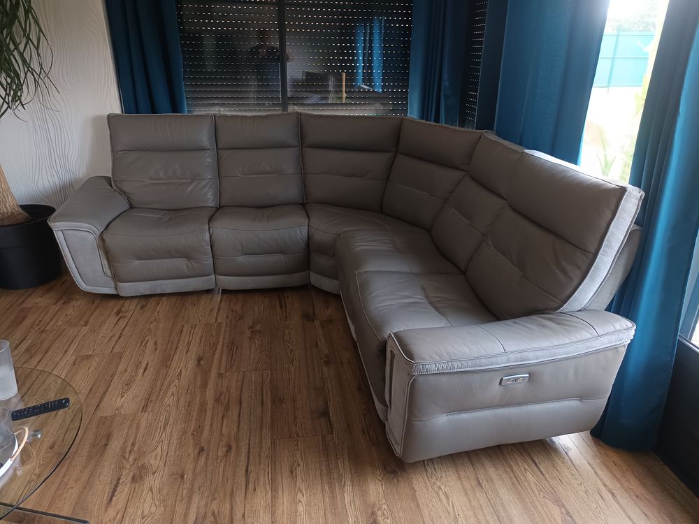 canap� d angle �lectrique en cuir couleur gris 800 Maresch� (72)