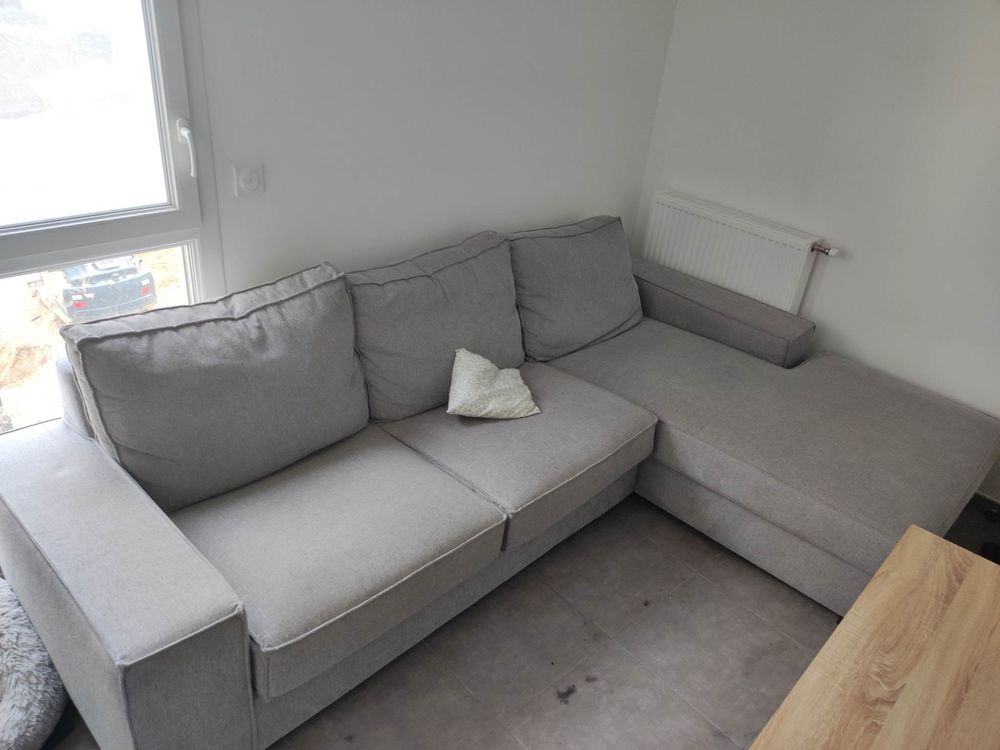 Canap� d'angle fixe Gris - 280x90x89 - m�ridienne 180x89 700 Pierre-B�nite (69)