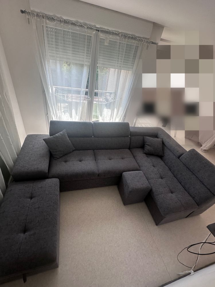 Canap� d'angle gauche gris convertible 750 Armenti�res (59)