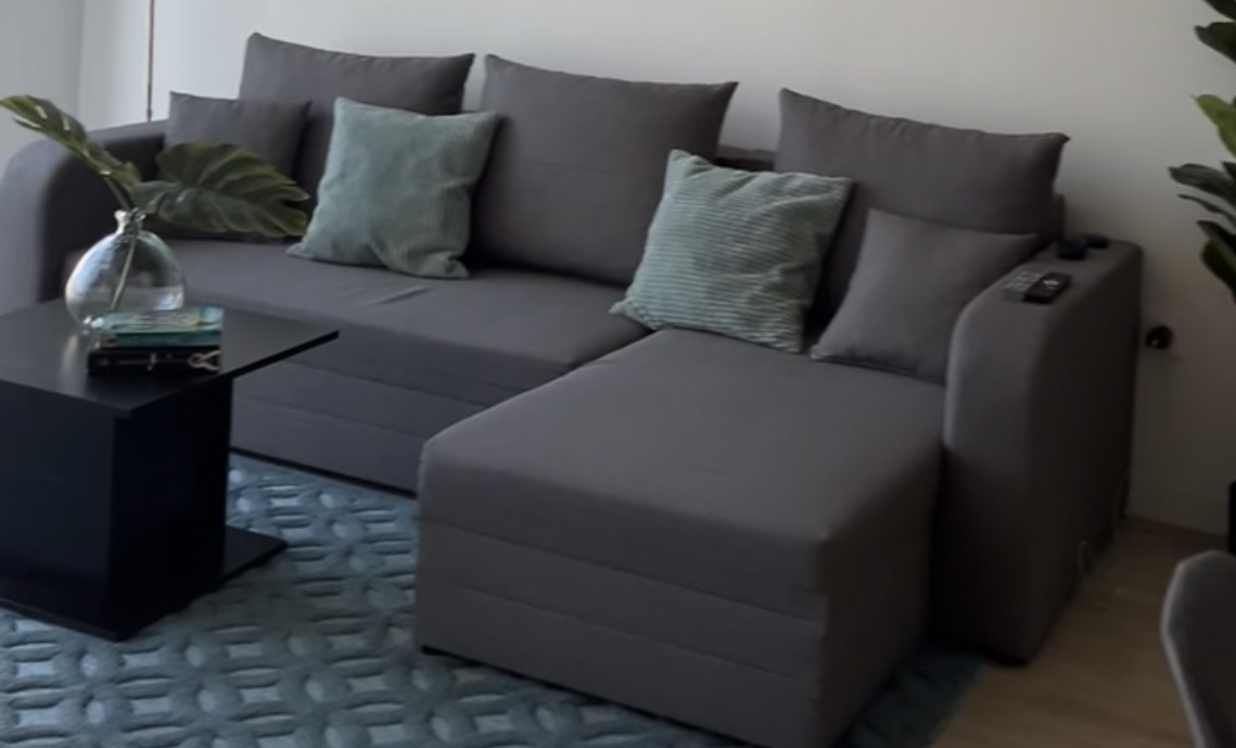 Canap� d'angle gris moderne avec m�ridienne 450 Valenciennes (59)