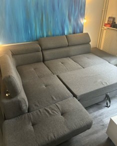 Canap� d'angle gris modulable confortable en tissu 400 Paris 15 (75)