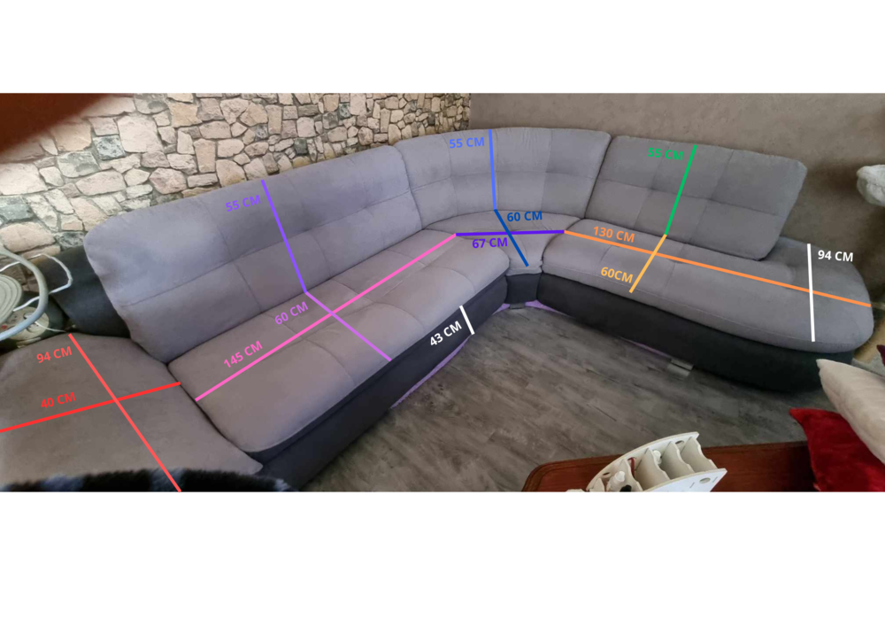 canap� d'angle gris 500 Sainte-Genevi�ve-des-Bois (91)