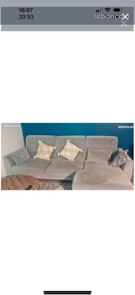 Canap� d'angle gris Ikea SLATORP 3 place 250 Fosses (95)