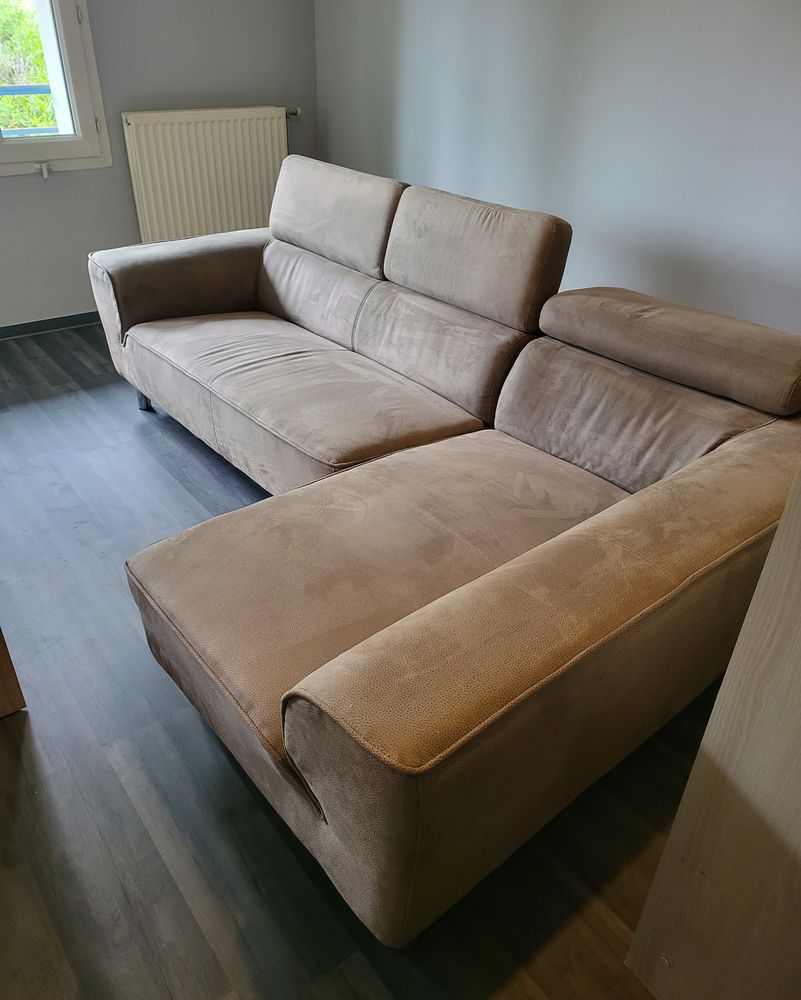 Canap� d'angle / meridienne maron grege 200 Villiers-sur-Marne (94)