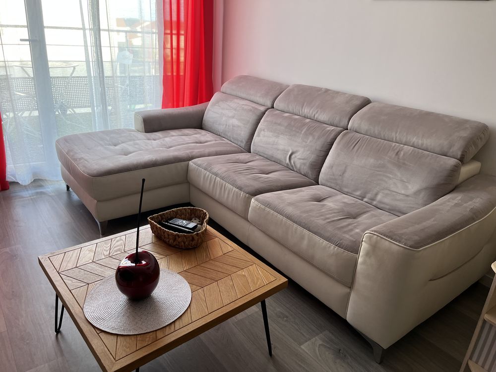 Canap� d'angle 3 places en cuir et micro fibres 490 Villeron (95)