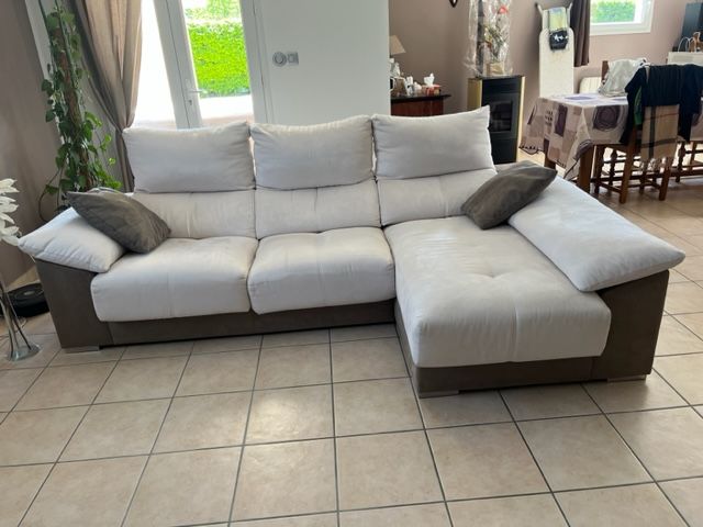 CANAPE D'ANGLE TISSU PEAU DE  PECHE 1000 Vernioz (38)