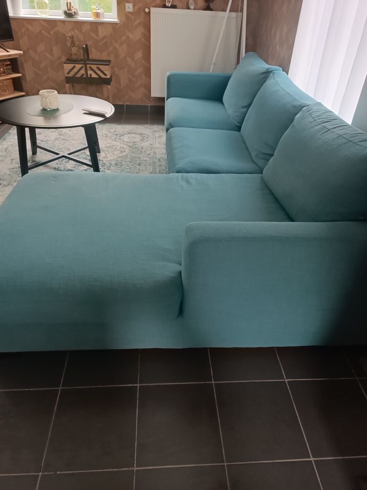 Canap� d angle tissus bleu canard 550 Grande-Synthe (59)