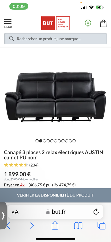 Canap� Austin 3 places �lectrique 800 Sommi�res (30)